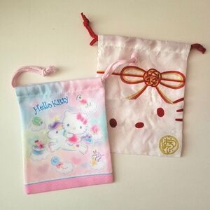 Sanrio Hello Kitty Drawstring Bags - Pink/Blue and White/Red